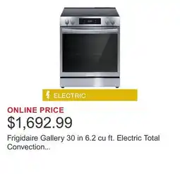 Costco Frigidaire Gallery 30 in 6.2 cu ft. Electric Total Convection 5-Burner Range with Air Fry offer