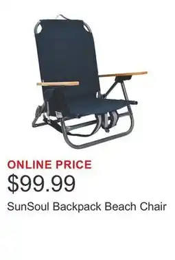 Costco SunSoul Backpack Beach Chair offer