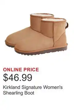 Costco Kirkland Signature Women's Shearling Boot offer