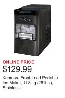 Costco Kenmore Front-Load Portable Ice Maker, 11.8 kg (26 lbs.), Stainless Steel offer