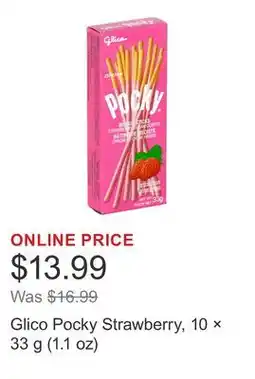Costco Glico Pocky Strawberry, 10 × 33 g (1.1 oz) offer