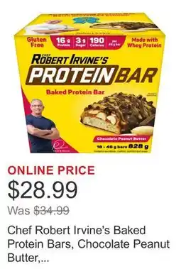 Costco Chef Robert Irvine's Baked Protein Bars, Chocolate Peanut Butter, 18 × offer