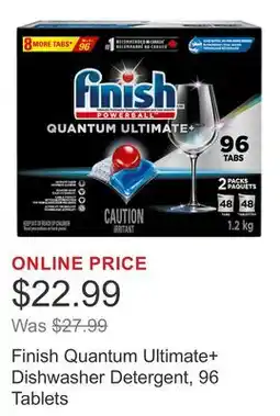 Costco Finish Quantum Ultimate+ Dishwasher Detergent, 96 Tablets offer