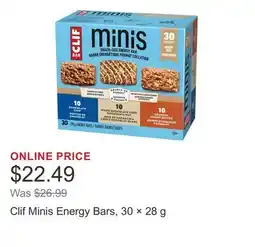 Costco Clif Minis Energy Bars, 30 × offer