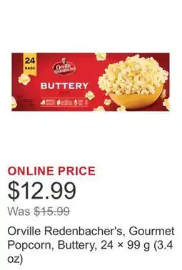 Costco Orville Redenbacher's, Gourmet Popcorn, Buttery, 24 × 99 g (3.4 oz) offer