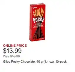 Costco Glico Pocky Chocolate, 40 g (1.4 oz), 10-pack offer