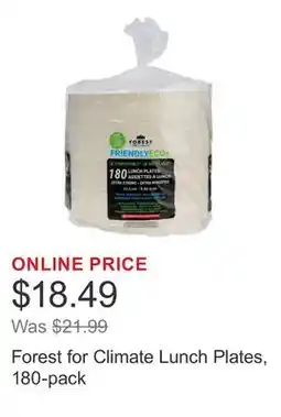 Costco Forest for Climate Lunch Plates, 180-pack offer
