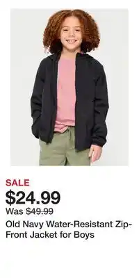 Old Navy Old Navy Water-Resistant Zip-Front Jacket for Boys offer