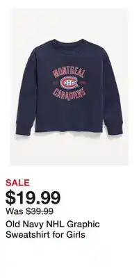 Old Navy Old Navy NHL Graphic Sweatshirt for Girls offer