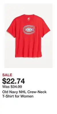 Old Navy Old Navy NHL Crew-Neck T-Shirt for Women offer