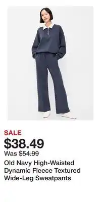Old Navy Old Navy High-Waisted Dynamic Fleece Textured Wide-Leg Sweatpants offer