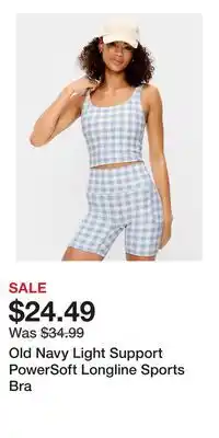 Old Navy Old Navy Light Support PowerSoft Longline Sports Bra offer