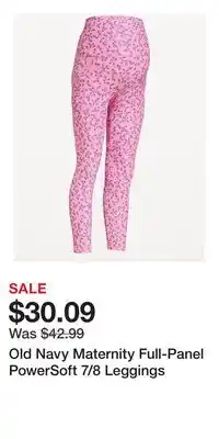 Old Navy Old Navy Maternity Full-Panel PowerSoft 7/8 Leggings offer