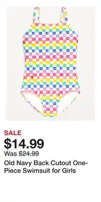 Old Navy Old Navy Back Cutout One-Piece Swimsuit for Girls offer
