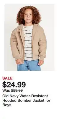 Old Navy Old Navy Water-Resistant Hooded Bomber Jacket for Boys offer