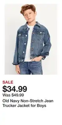 Old Navy Old Navy Non-Stretch Jean Trucker Jacket for Boys offer