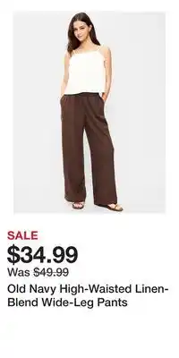 Old Navy Old Navy High-Waisted Linen-Blend Wide-Leg Pants offer