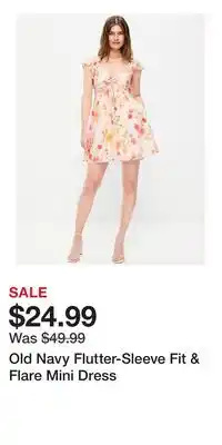 Old Navy Old Navy Flutter-Sleeve Fit & Flare Mini Dress offer