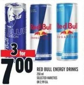 Metro Red bull energy drinks offer