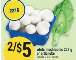 Marché Adonis White mushrooms or artichoke offer