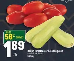 Marché Adonis Italian tomatoes or baladi squash offer