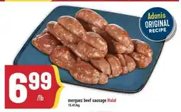 Marché Adonis Merguez beef sausage Halal offer