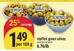 Marché Adonis Stuffed green olives offer