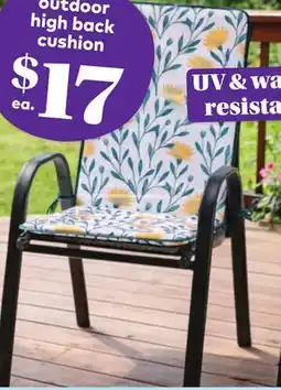 Giant Tiger Outdoor high back cushion offer