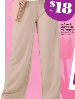 Giant Tiger french terry wide leg joggers offer