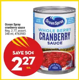Giant Tiger Ocean Spray cranberry sauce offer