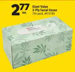 Giant Tiger Giant Value 3-Ply facial tissue offer