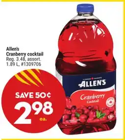 Giant Tiger Allen's Cranberry cocktail offer