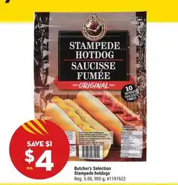 Giant Tiger Butcher's Selection Stampede hotdogs offer