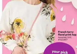 Giant Tiger French terry floral print top offer