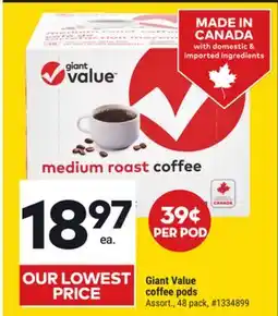 Giant Tiger Giant Value coffee pods offer