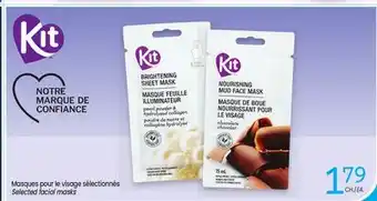 Uniprix Kit Masques pour le visage sélectionnés/Selected facial masks offer
