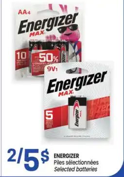 Uniprix ENERGIZER Piles sélectionnées/ Selected batteries offer
