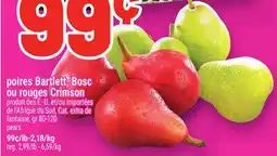 Metro POIRES BARTLETT, BOSC OU ROUGES CRIMSON | PEARS offer