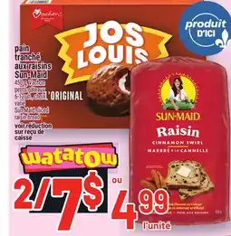 Metro PAIN TRANCHÉ AUX RAISINS SUN‑MAID | SUN-MAID SLICED RAISIN BREAD offer
