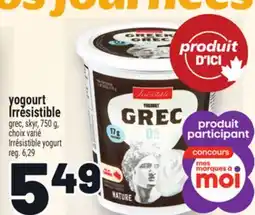 Metro YOGOURT IRRÉSISTIBLE | IRRÉSISTIBLE YOGURT offer