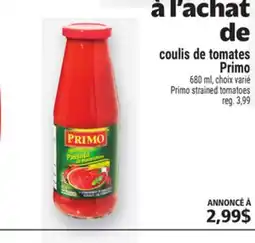 Metro COULIS DE TOMATES PRIMO | PRIMO STRAINED TOMATOES offer
