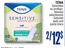 Jean Coutu TENA Selected pads and panty liners offer