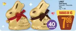 Jean Coutu LINDT Gold Bunny Chocolate offer