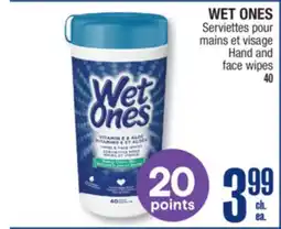 Jean Coutu WET ONES Hand and face wipes offer