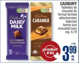 Jean Coutu CADBURY Selected family size chocolate bars offer