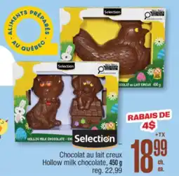 Jean Coutu SELECTION Hollow milk chocolate offer