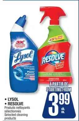 Jean Coutu LYSOL, RESOLVE Selected cleaning products offer