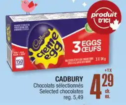 Jean Coutu CADBURY Selected chocolates offer