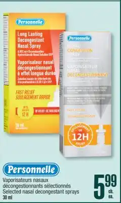 Jean Coutu PERSONNELLE Selected nasal decongestant sprays offer