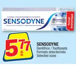 Jean Coutu SENSODYNE Toothpaste Selected sizes offer